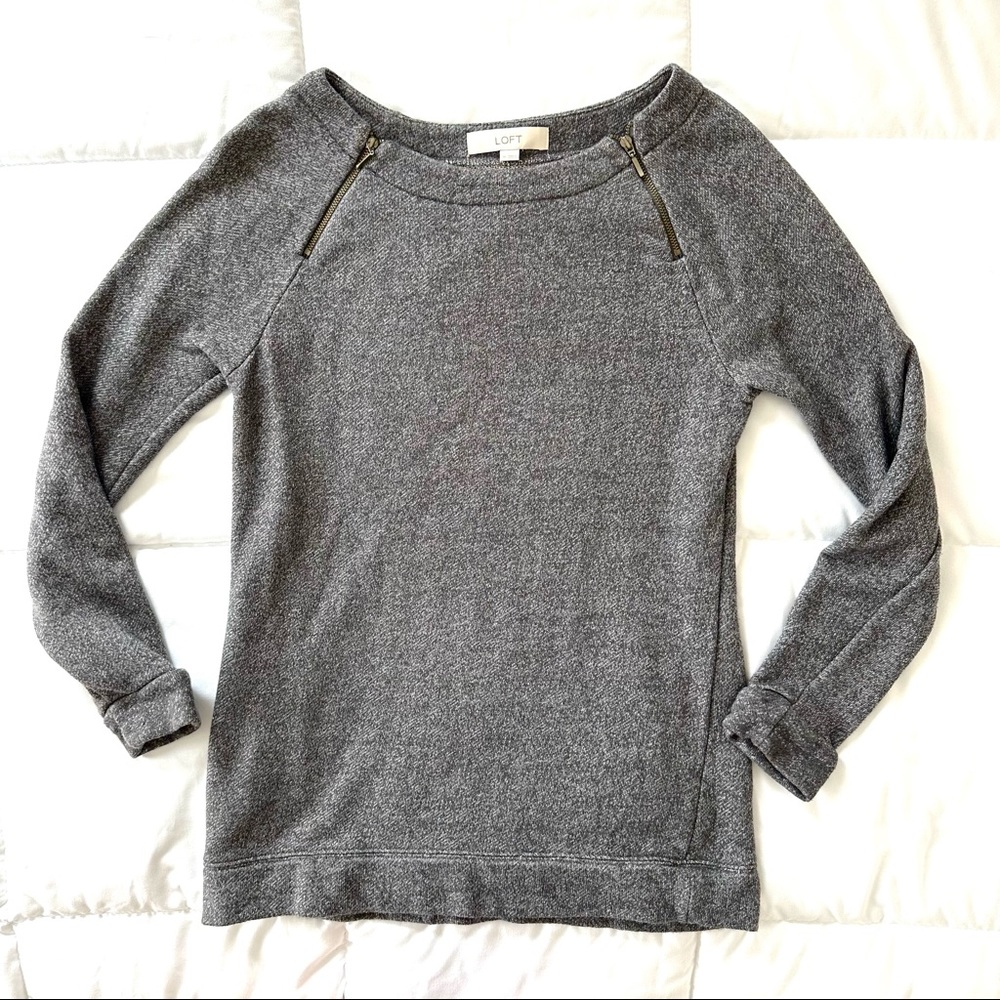 Loft Grey Zipper Sweater
